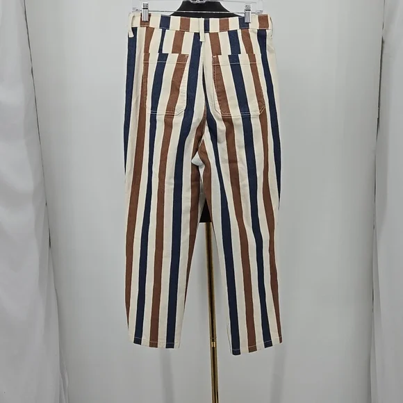 Striped Straight Leg Ankle Jeans Size 31/12 - Picture 8 of 11